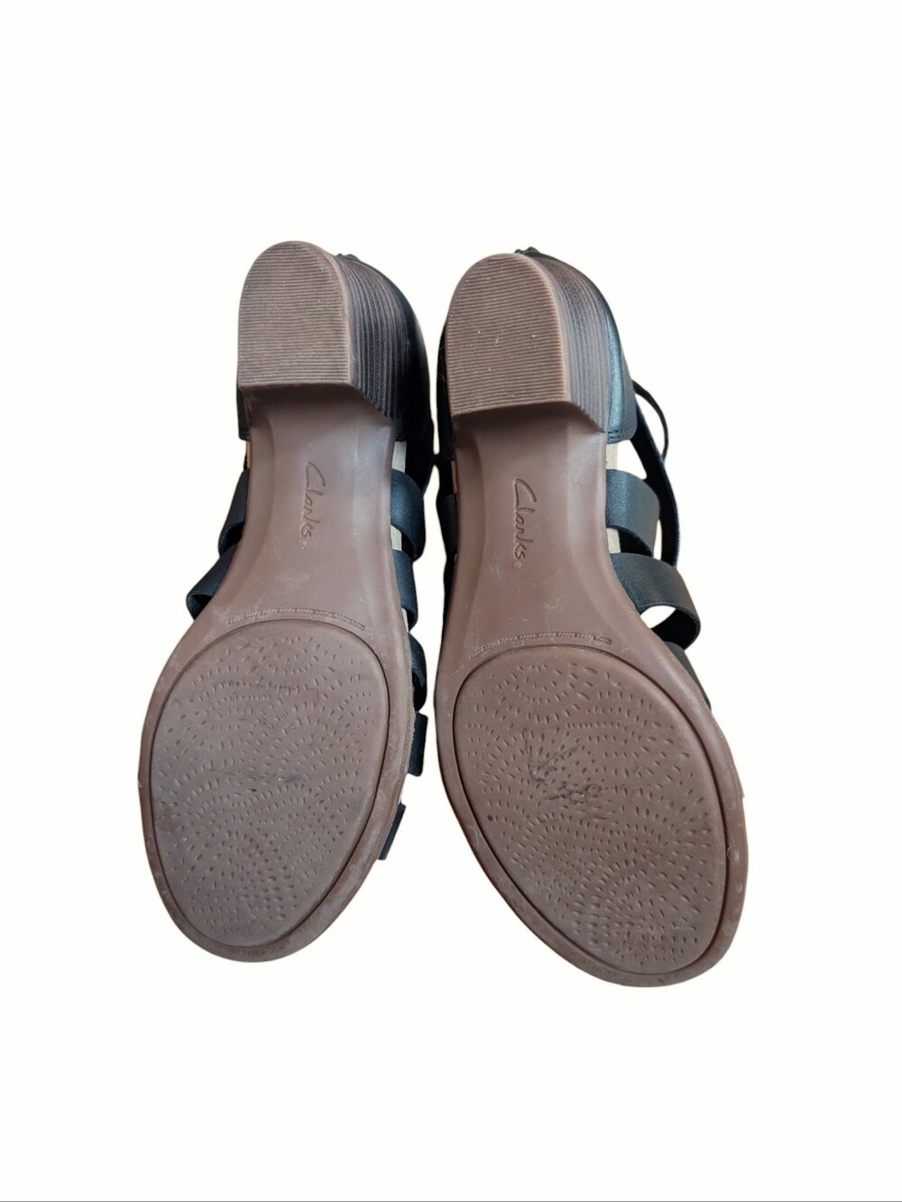 Clarks Collection Valarie Dream Strappy Black Leather Sandals - Picture 7 of 7